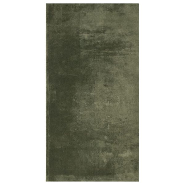 vidaXL Tapete pelo curto macio lav&aacute;vel HUARTE 80x150 cm verde-floresta