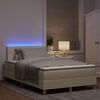 vidaXL Cama Box Spring LED com colch&atilde;o Creme 120 x 200 cm tecido