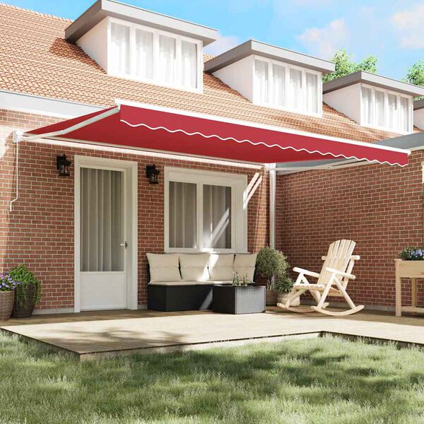 vidaXL Toldo Manual Vermelho 450 x 300 x 165 cm Poli&eacute;ster e Metal