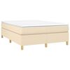 vidaXL Cama com molas/colch&atilde;o 140x190 cm tecido cor creme