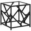 vidaXL Mesa de centro c/ topo em vidro transparente 40x40x41 cm a&ccedil;o