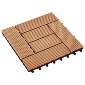 vidaXL Telha de Deck 11 pcs Teca 30 x 30 cm WPC