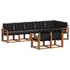 vidaXL Conjunto de Sof&aacute;s para Exterior 8 pcs Natural e Preto