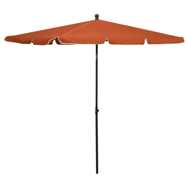 vidaXL Guarda-sol de jardim com mastro 210x140 cm terracota