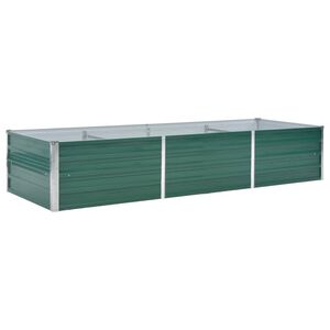 vidaXL Canteiro elevado de jardim a&ccedil;o galvanizado 240x80x45 cm verde