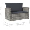 vidaXL 8 pcs conjunto lounge de jardim c/ almofadões vime PE cinzento