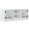 vidaXL M&oacute;vel de TV c/ portas de vidro 102x37x42 cm branco