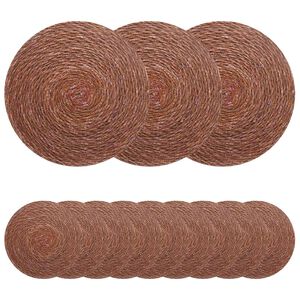 vidaXL Sousplat de Erva Marinha 12 unid. Castanho 100% Erva marinha