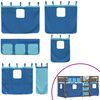 vidaXL Beliche com cortinas 90x200 cm madeira de pinho maci&ccedil;a azul