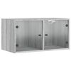 vidaXL Arm&aacute;rio de parede c/ portas vidro 68,5x37x35 cm cinzento sonoma