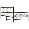 vidaXL Estrutura de cama com cabeceira e pés 107x203 cm metal preto