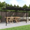 vidaXL Pérgola com toldo retrátil 589x292x230 cm cor antracite