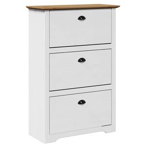 vidaXL Sapateira BODO 80x35x118 cm branco e castanho