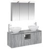 vidaXL Conjunto de Arm&aacute;rios para Banheiro 4 pcs Sonoma cinzento