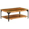 vidaXL Mesa centro c/ prateleira 100x60x35cm madeira recuperada maci&ccedil;a