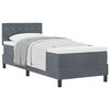 vidaXL Cama Box com colch&atilde;o Cinza Escuro 80 x 200 cm Veludo