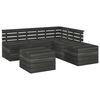 vidaXL 6 pcs conj. lounge de paletes p/ jardim pinho cinzento-escuro