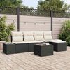 vidaXL Conjunto de Sof&aacute; de Jardim com almofada 6 pcs Preto vime PE