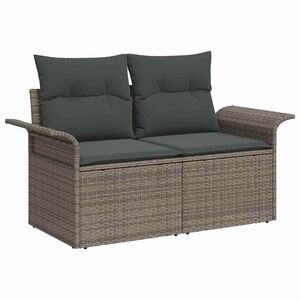 vidaXL Sofá de jardim com almofada Cinzeto 141 x 62 x 69cm vime PE
