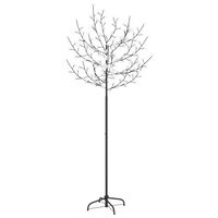 vidaXL Árvore de Natal 200 LED flor cerejeira luz branco quente 180 cm
