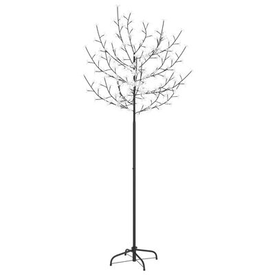 vidaXL Árvore de Natal 200 LED flor cerejeira luz branco quente 180 cm