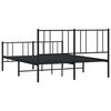 vidaXL Estrutura de cama com cabeceira e p&eacute;s 120x200 cm metal preto