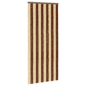 vidaXL Cortina de Insetos Chenille Marrom e bege 100 x 230 cm 100% PP