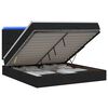 vidaXL Cama Ottoman com Colch&atilde;o e LED Preto 140 x 200 cm Tecido