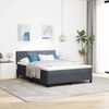 vidaXL Cama Box Spring LED com led Cinza Escuro 160 x 200 cm Veludo
