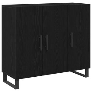 vidaXL Buffet Carvalho Preto 90 x 34 x 80 cm Derivados de Madeira
