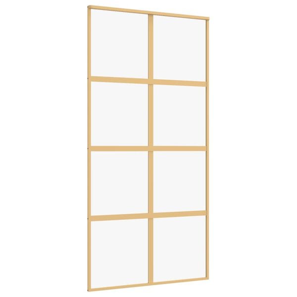 vidaXL Porta deslizante 102,5x205 cm vidro ESG/alum&iacute;nio dourado
