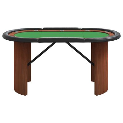 vidaXL Mesa de póquer 10 jogadores 160x80x75 cm verde