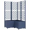 vidaXL Vaso/floreira jardim c/ treli&ccedil;a 80x80x136 cm PP cinzento azul