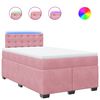 vidaXL Cama boxspring com colch&atilde;o 120x190 cm veludo rosa