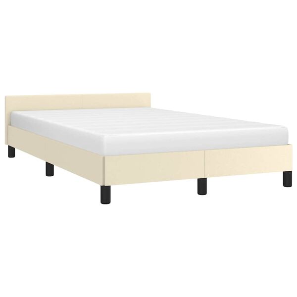 vidaXL Moldura de cama sem creme de colch&atilde;o 120x190 cm couro do falso