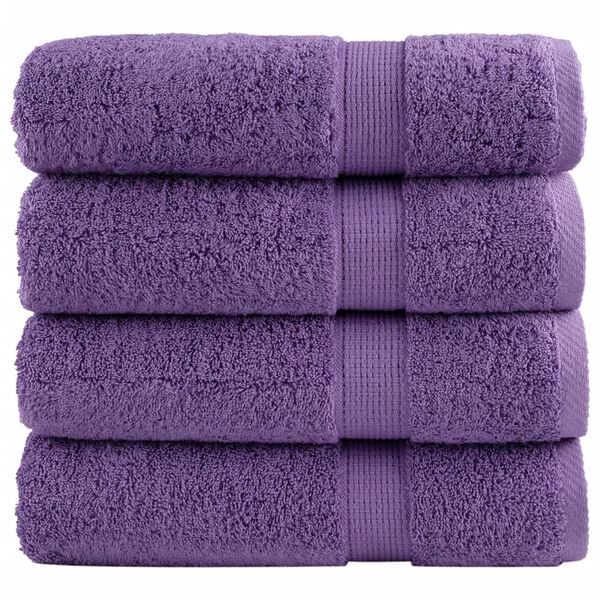 vidaXL Toalhas de m&atilde;os premium SOLUND 4 pcs 50x100 cm 600 gsm roxo
