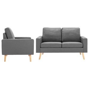 vidaXL 2 pcs conjunto de sof&aacute;s tecido cinzento-claro