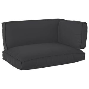 vidaXL Conjunto de Almofadas para Palete 3 pcs Preto Tecido Oxford