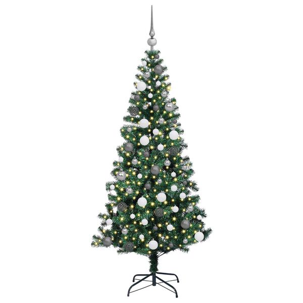 vidaXL &Aacute;rvore de Natal Artificial Pr&eacute;-iluminada Verde 180 cm