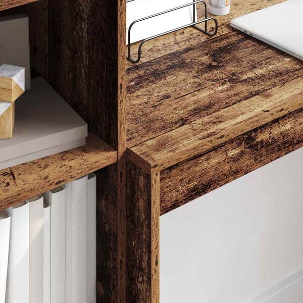 vidaXL Mesa com gaveta 2 pcs Madeira antiga