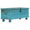 vidaXL Arca de arrumos madeira mangueira maci&ccedil;a 100x40x41 cm azul