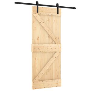 vidaXL Porta Deslizante 85 x 210 cm Natural e Preto