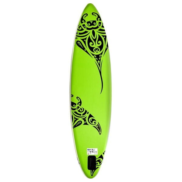 vidaXL Conjunto prancha de paddle SUP insuflável 305x76x15 cm verde