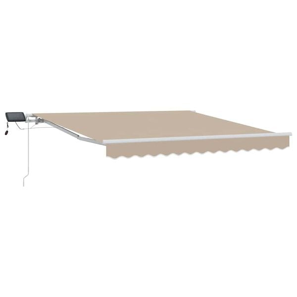 vidaXL Toldo Retr&aacute;til Manual Bege 350 x 250 cm Tecido e A&ccedil;o