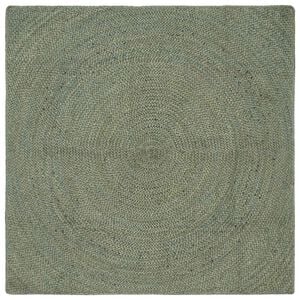 vidaXL Tapetes de &aacute;rea Verde-Azeitona 160 x 160 cm Juta