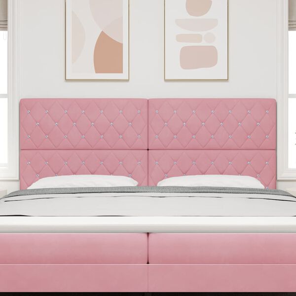 vidaXL Cabeceira Rosa 200 cm Veludo