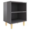 vidaXL Mesa cabeceira c/ pernas madeira 40x30x50 cm cinzento brilhante