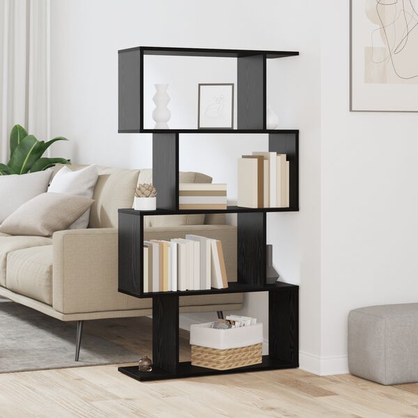 vidaXL Gabinete de Livros Carvalho Preto 70 x 24 x 129 cm