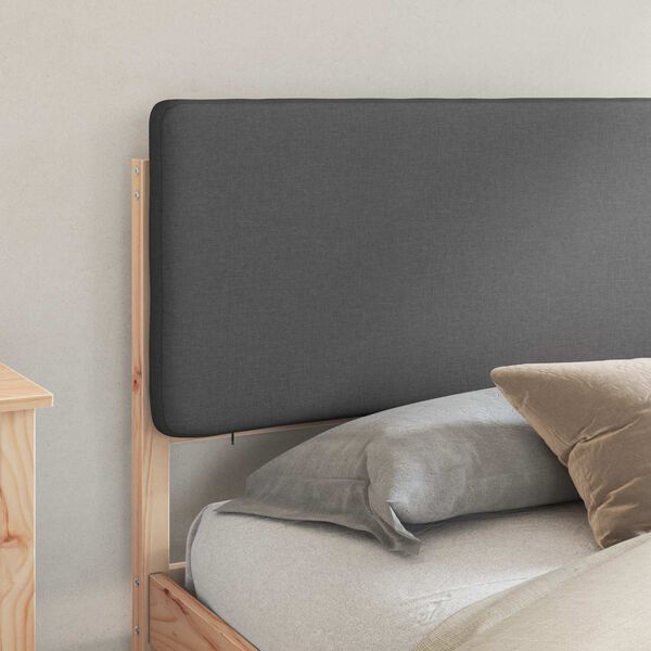 vidaXL Estrutura de Cama com Cabeceira Estofada Cinza Escuro
