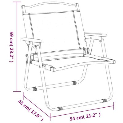 vidaXL Cadeiras de campismo 2 pcs 54x43x59 cm tecido oxford verde